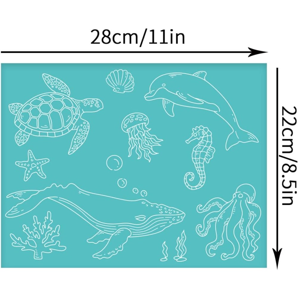 2 個 11 × 8.6 インチ海の動物自己粘着シルクスクリ - Silk Screen Printing のレビューと価格
