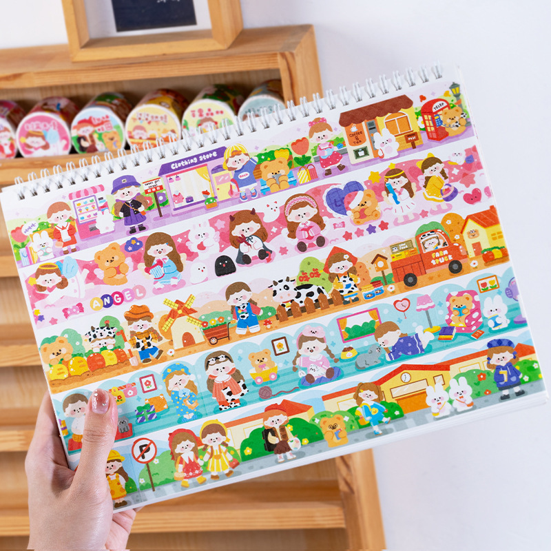 1ロールのQicai美術館シリーズ和紙テープ、手描きのかわい - Art Craft Museum のレビューと価格