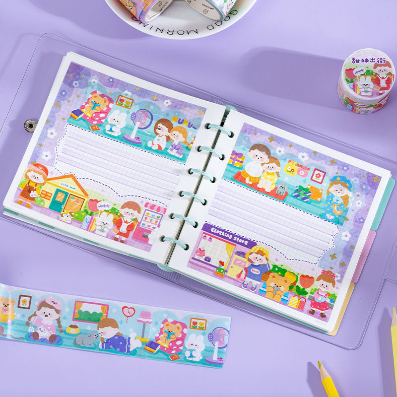 1ロールのQicai美術館シリーズ和紙テープ、手描きのかわい - Art Craft Museum のレビューと価格