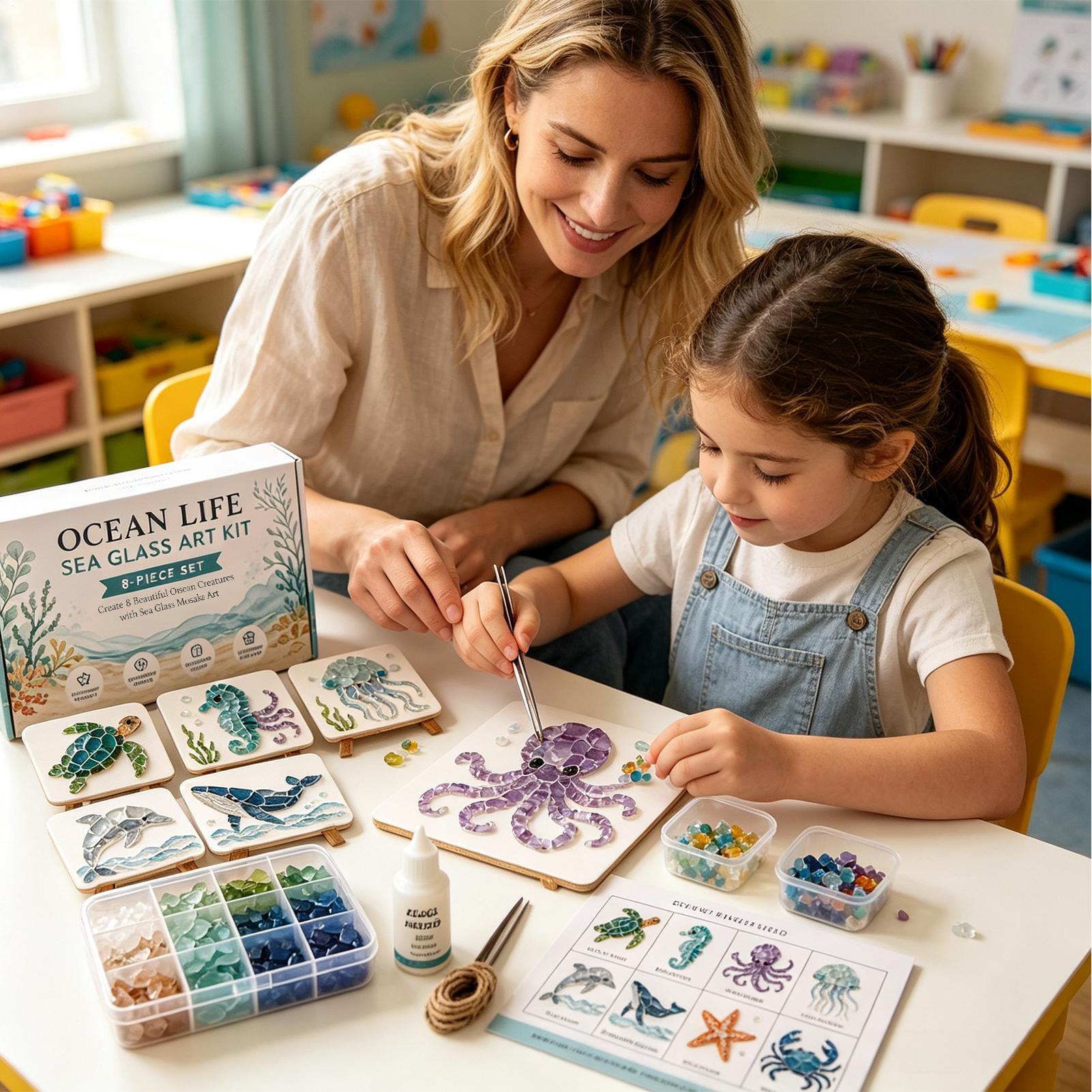 1個入り オーシャンライフ シーグラスモザイクアート DIY - Art Craft Kits For Adults のレビューと価格