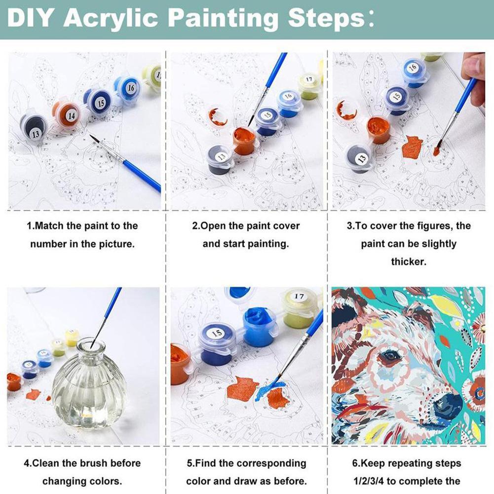 大人と子供のためのDIYペイントバイナンバーズキット、6種類 - Art Craft And Cloth のレビューと価格