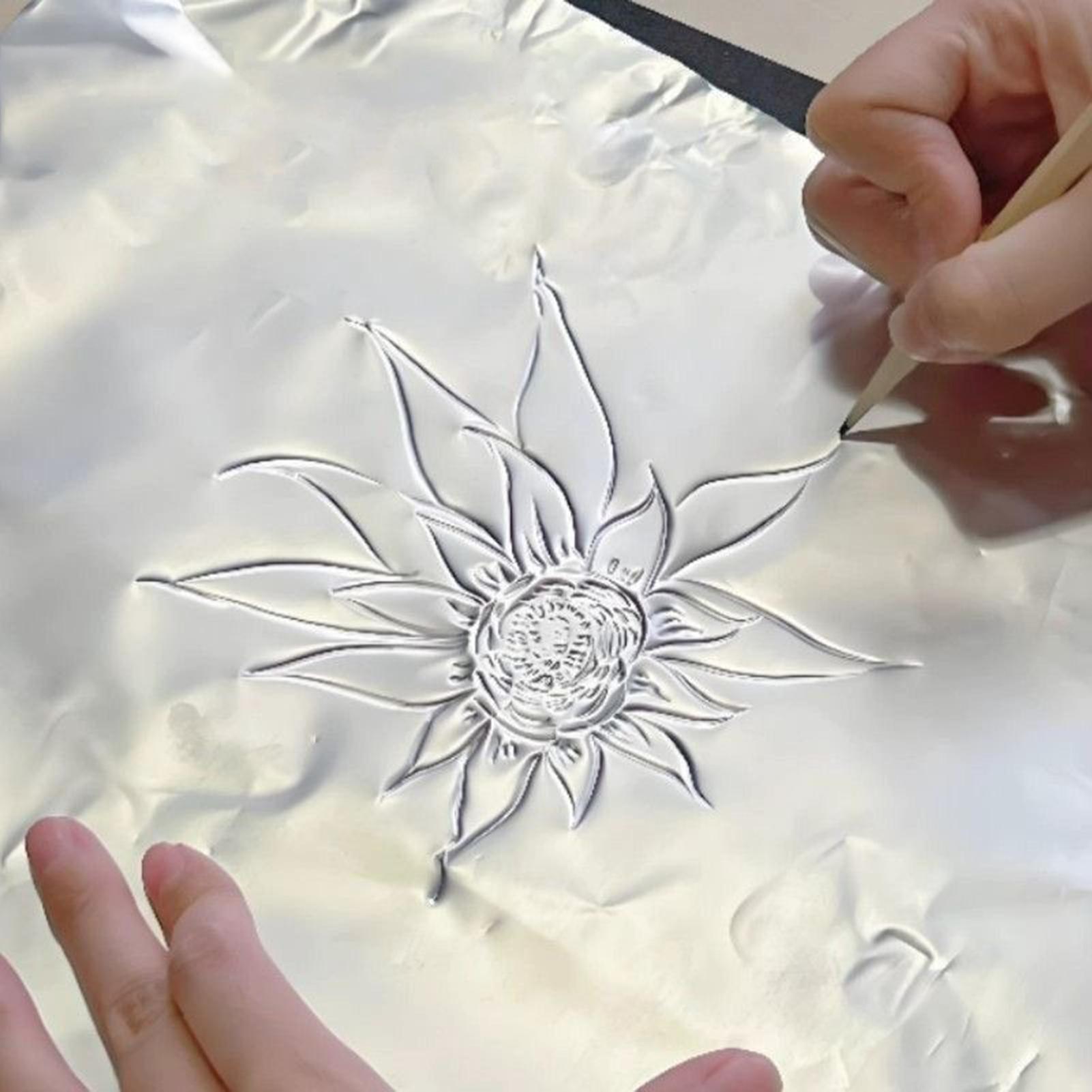 工芸用箔紙 100 枚光沢のあるアルミニウム金属箔紙アートプ - Art Craft Paper のレビューと価格