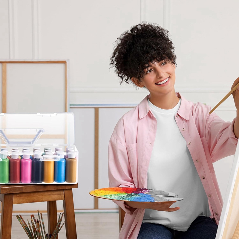 2フロア用ペイント収納ボックス3個。 Oz アクリル絵の具、 - Art Craft Organizer のレビューと価格