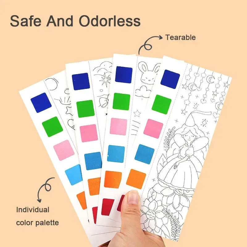 子供用ポータブル水彩画帳、水筆で描く、ガッシュ、落書き、絵を - Gouache Paint Set のレビューと価格